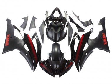 2008-2016 Glossy Black Matte Black Red Stripe Yamaha YZF 600 R6 Motorcycle Fairings