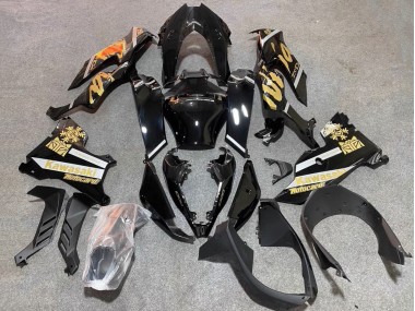 2021-2026 Glossy Black Gold Elf Snow Kawasaki ZX10R Motorcycle Fairings
