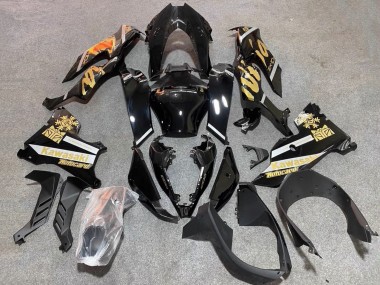 2021-2025 Glossy Black Gold Elf Snow Kawasaki ZX10R Motorcycle Fairings