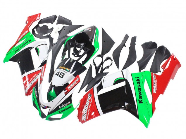 2007-2008 Green Red Kawasaki ZX6R Motorcycle Fairings