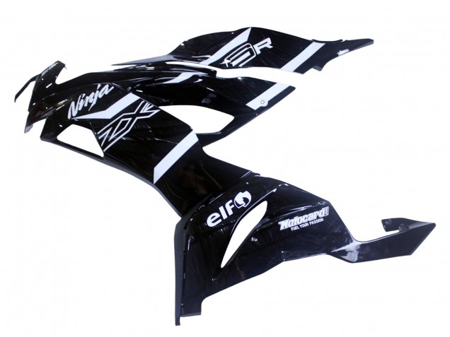 2019-2022 Glossy Black White Kawasaki ZX6R Motorcycle Fairings