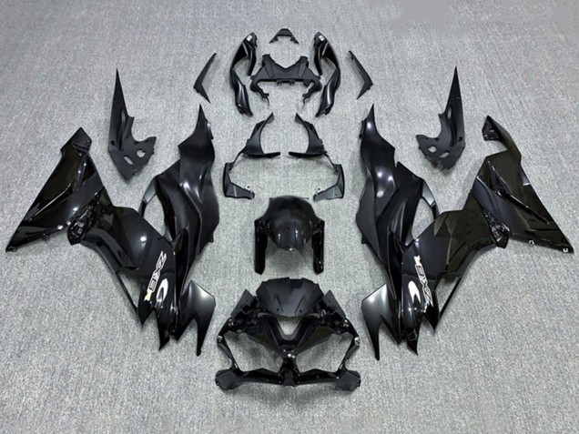 2019-2022 Glossy Black Kawasaki ZX6R Motorcycle Fairing