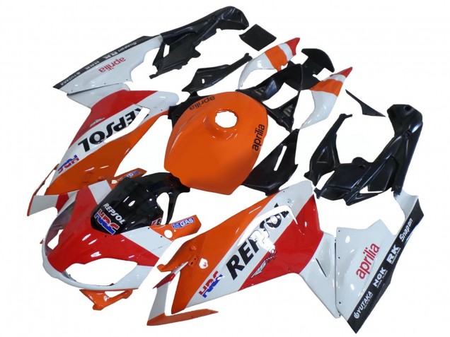 2006-2011 White Orange Red Repsol Aprilia RS125 Motorcycle Fairings