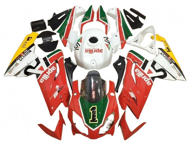 2006-2011 White Red Green Aprilia RS125 Motorcycle Fairings