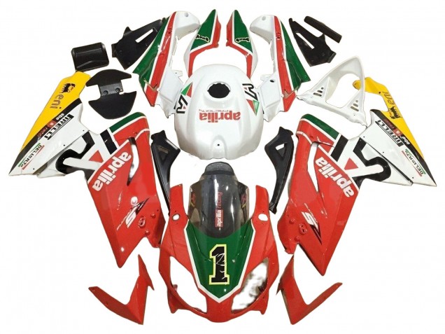 2006-2011 White Red Green Aprilia RS125 Motorcycle Fairings