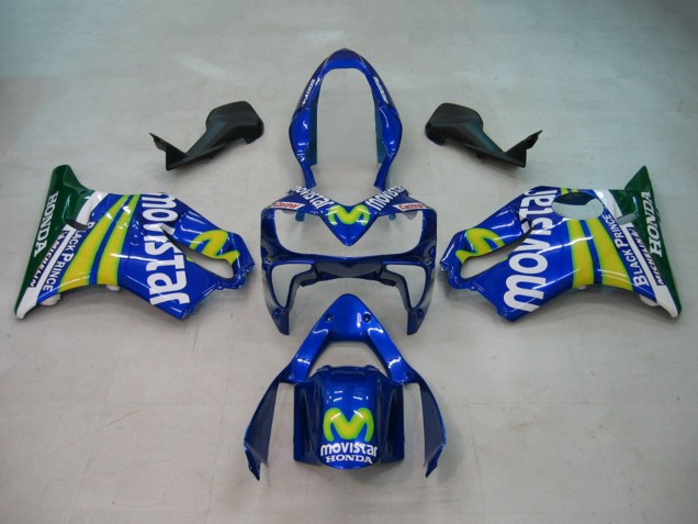 2004-2007 Blue Yellow Green MoviStar Honda CBR600 F4i Motorcycle Fairings
