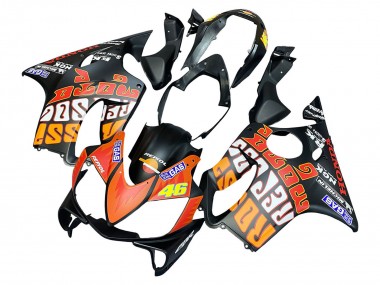 2004-2007 Matte Black Orange Rossi Honda CBR600 F4i Motorcycle Fairings