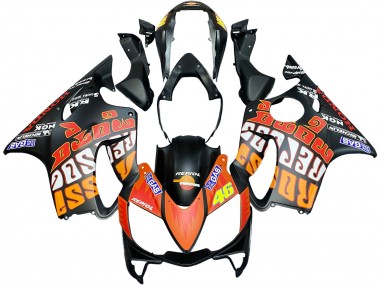 2004-2007 Matte Black Orange Rossi Honda CBR600 F4i Motorcycle Fairings