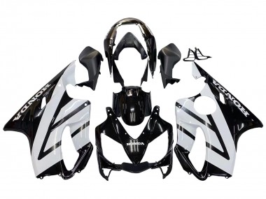 2004-2007 White Glossy Black Honda CBR600 F4i Motorcycle Fairings