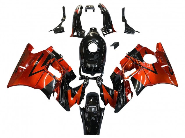 1991-1994 Orange Glossy Black Honda CBR600 F2 Motorcycle Fairings