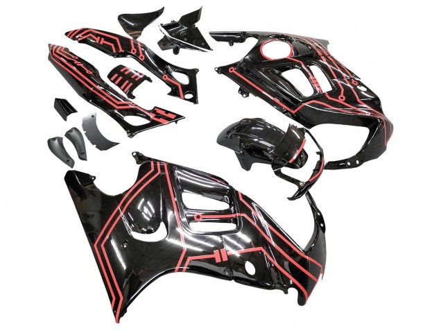 1997-1998 Red Glossy Black Honda CBR600 F3 Motorcycle Fairing Kits