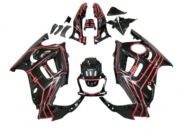 1997-1998 Red Glossy Black Honda CBR600 F3 Motorcycle Fairing Kits
