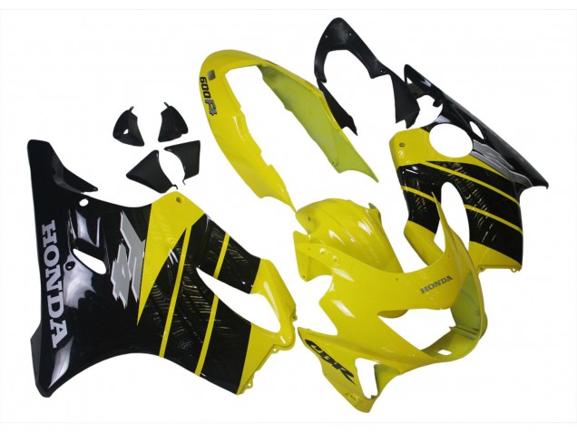 1999-2000 Yellow Glossy Black Honda CBR600 F4 Motorcycle Fairings