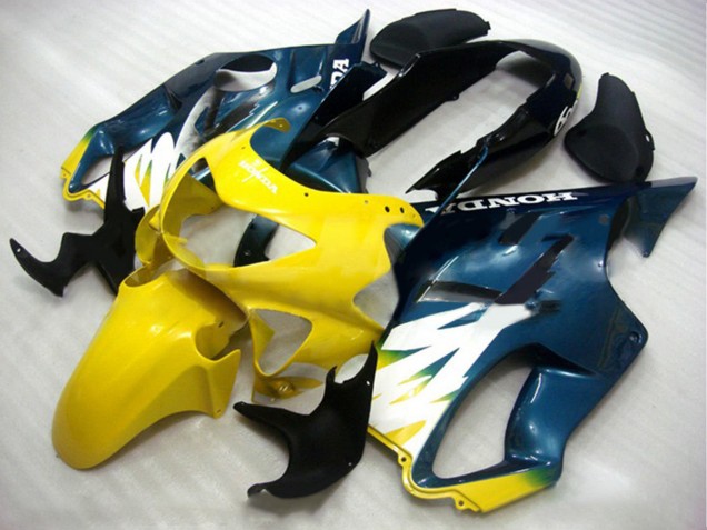 1999-2000 Yellow Dark Blue Glossy Black Honda CBR600 F4 Motorcycle Fairings