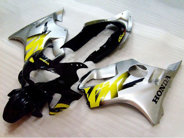1999-2000 Silver Yellow Glossy Black Honda CBR600 F4 Motorcycle Fairings