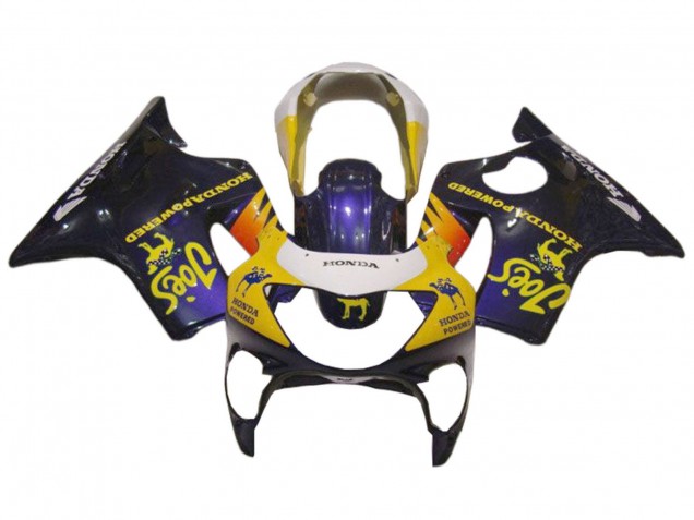 1999-2000 White Yellow Glossy Black Joes Honda CBR600 F4 Motorcycle Fairings