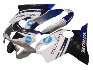 1999-2000 White Blue Glossy Black Konica Minolta Honda CBR600 F4 Motorcycle Fairing