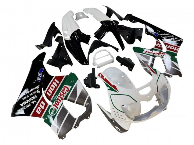 1996-1997 White Green Grey Glossy Black Castrol Honda CBR900RR 893 Motorcycle Fairings
