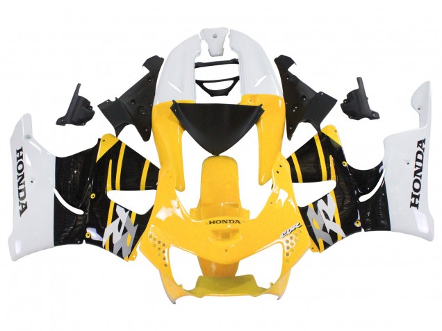 1998-1999 White Yellow Glossy Black Honda CBR900RR 919 Motorcycle Fairings