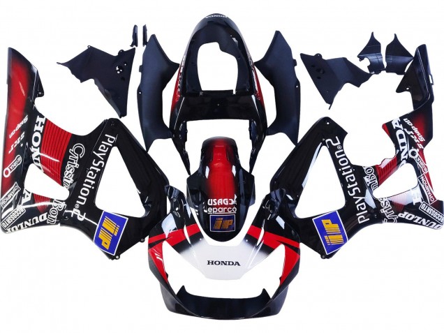 2000-2001 Red White Glossy Black PlayStation 2 Honda CBR900RR 929 Motorcycle Fairings
