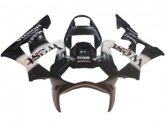2000-2001 Glossy Black White West Honda CBR900RR 929 Motorcycle Fairings