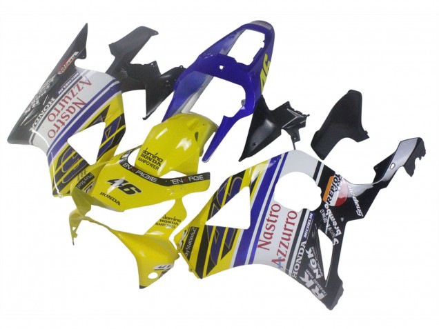 2002-2003 Blue Yellow Glossy Black Red Nastro Azzurro 46 Honda CBR900RR 954 Motorcycle Fairings