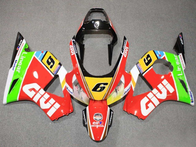 2002-2003 White Red Yellow Blue Green Black Elf Givi 6 Honda CBR900RR 954 Motorcycle Fairings