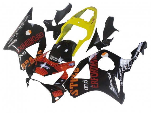 2002-2003 Yellow Red Glossy Black Repsol Rossi Honda CBR900RR 954 Motorcycle Fairings