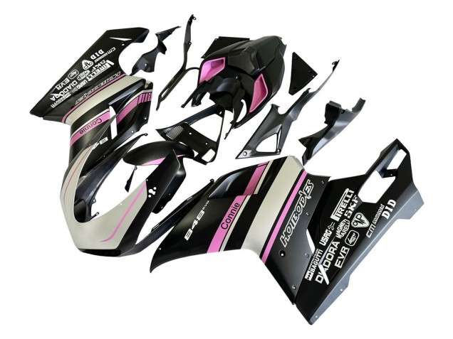 2007-2014 White Pink Glossy Black Connie Ducati 848 Motorcycle Fairings