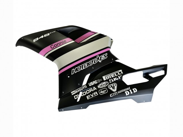 2007-2014 White Pink Glossy Black Connie Ducati 848 Motorcycle Fairings