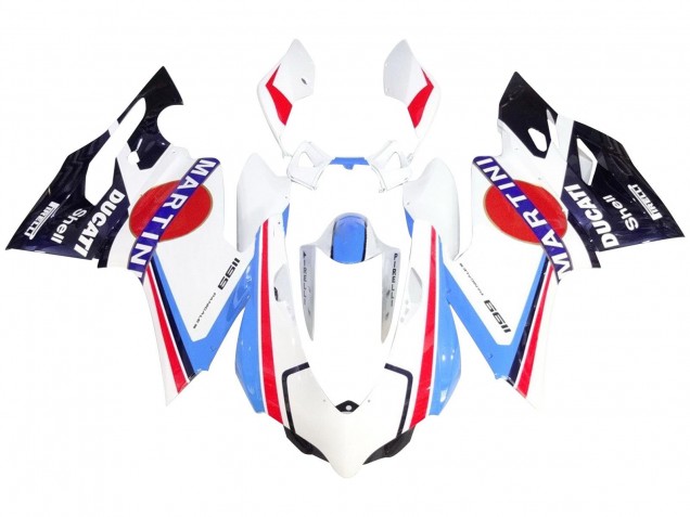 2007-2014 White Red Blue Glossy Black Martini Ducati 1199 Motorcycle Fairings