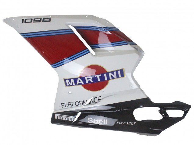 2007-2014 White Red Blue Glossy Black Martini Ducati 1098 Motorcycle Fairings