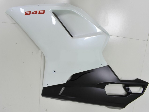 2007-2014 White Matte Black Ducati 848 Motorcycle Fairings