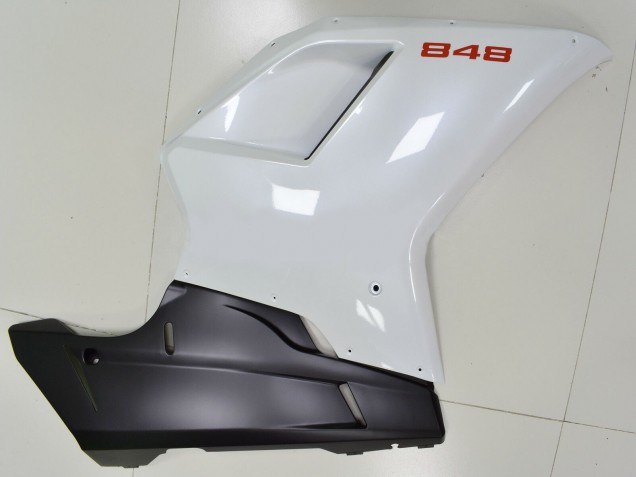 2007-2014 White Matte Black Ducati 848 Motorcycle Fairings