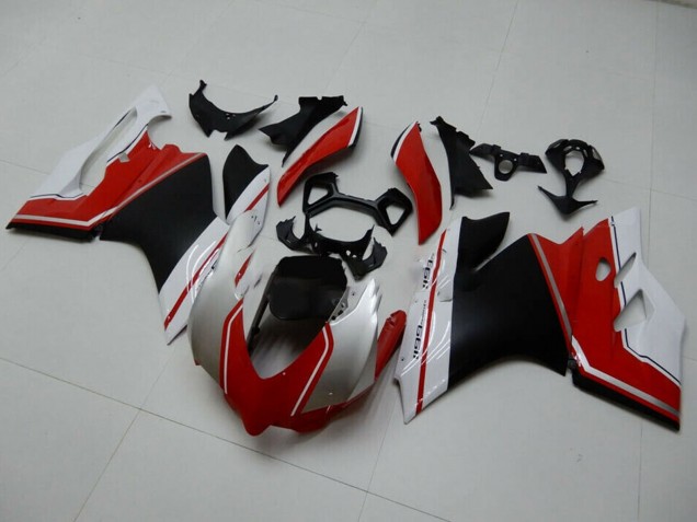 2011-2014 White Red Matte Black Ducati 1199 Motorcycle Fairings
