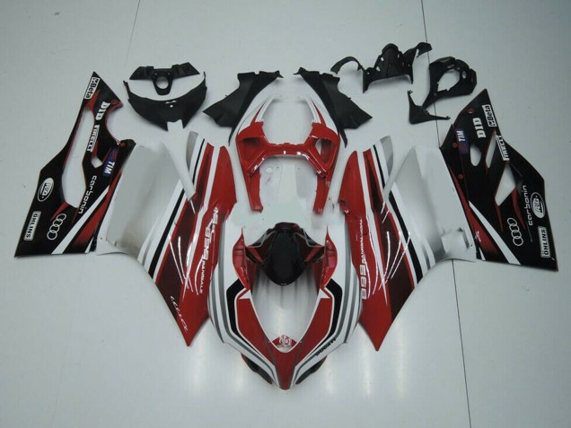 2011-2014 White Red Glossy Black Ducati Panigale 899 Motorcycle Fairing