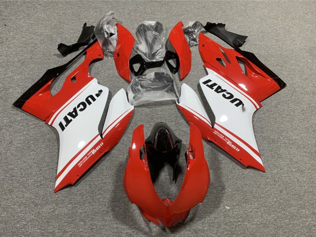 2011-2014 Red White Glossy Black Ducati 1199 Motorcycle Fairings