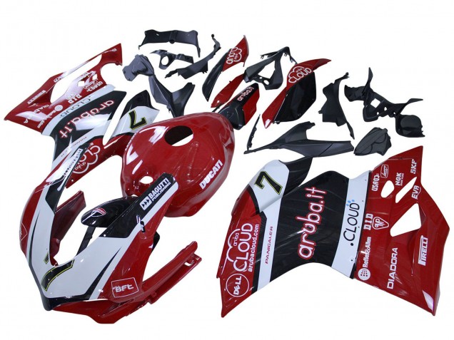 2015-2020 White Red Black Aruba 7 Ducati 959/1299 Motorcycle Fairings