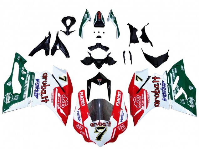 2015-2020 White Red Green Valsir Fiamm 7 Ducati 959/1299 Motorcycle Fairings