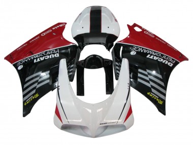 1993-2005 White Red Glossy Black Racing Performance Ducati 748/916/996/998 Motorcycle Fairings