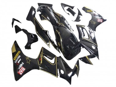 2002-2006 Glossy Black Gold Honda CBR125R Motorcycle Fairings