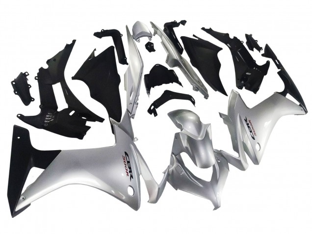 2013-2015 Silver Glossy Black Honda CBR500R Motorcycle Fairing