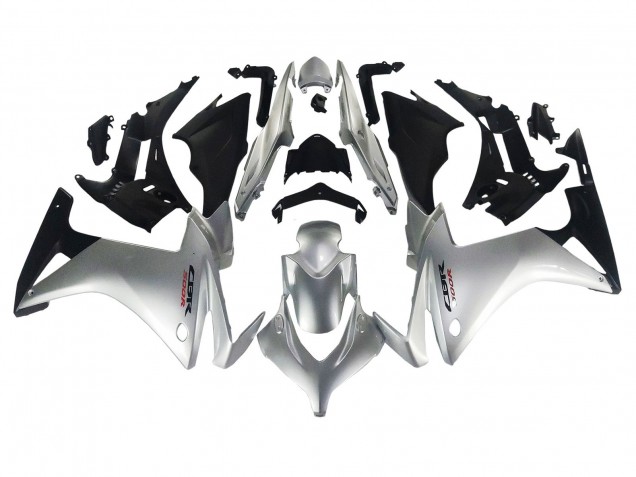 2013-2015 Silver Glossy Black Honda CBR500R Motorcycle Fairing