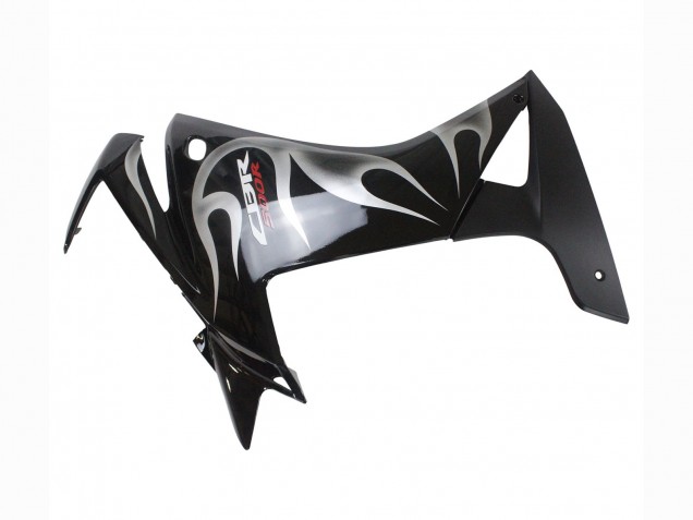 2013-2015 Glossy Black Silver Flame Honda CBR500R Motorcycle Fairings