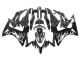 2013-2015 Glossy Black Silver Flame Honda CBR500R Motorcycle Fairings