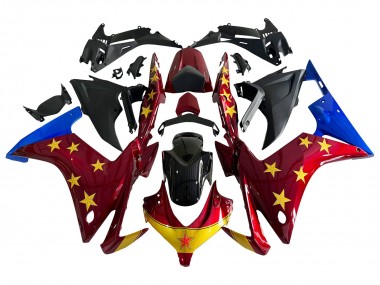 2013-2015 Red Blue Yellow Star Honda CBR500R Motorcycle Fairings