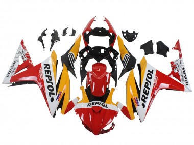 2016-2018 Yellow White Red Repsol HRC Honda CBR500R Motorcycle Fairings