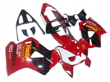 1998-2001 Red White Glossy Black Vimto Honda VFR 800 Motorcycle Fairings