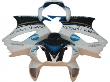 2002-2013 White Blue Black Konica Minolta Honda VFR 800 Motorcycle Fairings