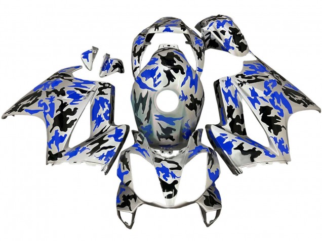 2002-2013 Silver Black Blue Camouflage Honda VFR 800 Motorcycle Fairings